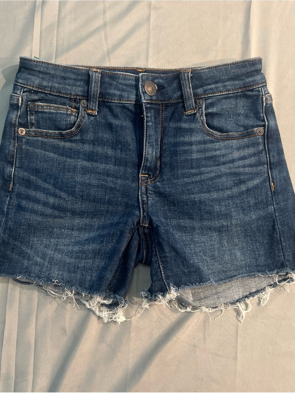 American Eagle Jean Shorts shortie next level stretch cut off distressed size 2